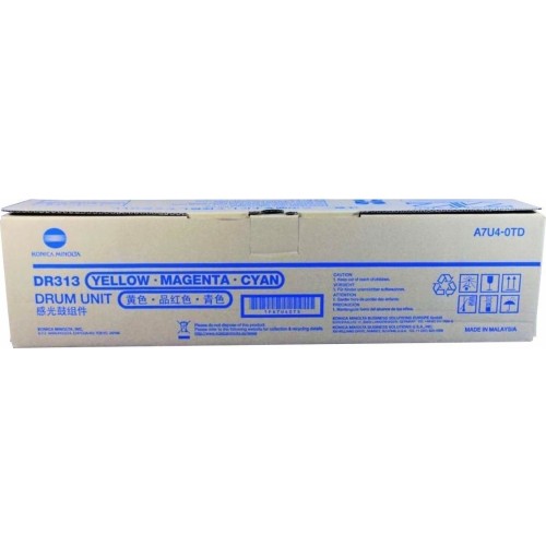 Konica Minolta DR-313 Γνήσιο Drum Laser Εκτυπωτή Κυανό/Κίτρινο/Ματζέντα 75000 Σελίδων (A7U40TD)
