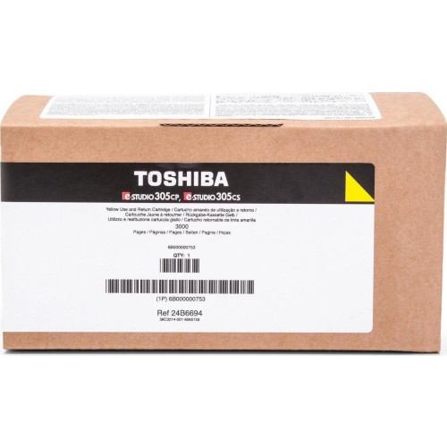 Toshiba T-305PY-R Γνήσιο Toner Laser Εκτυπωτή Κίτρινο Return Program 3000 Σελίδων 6B000000753