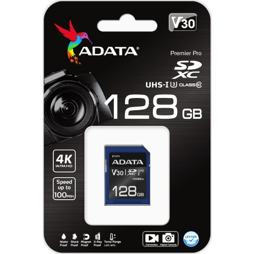Adata Premier Pro SDXC 128GB U3 V30 UHS-I 100MB/s