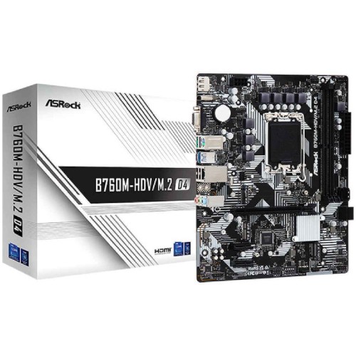 ASRock B760M-HDV/M.2 D4 Motherboard Micro ATX με Intel 1700 Socket 90-MXBL40-A0UAYZ