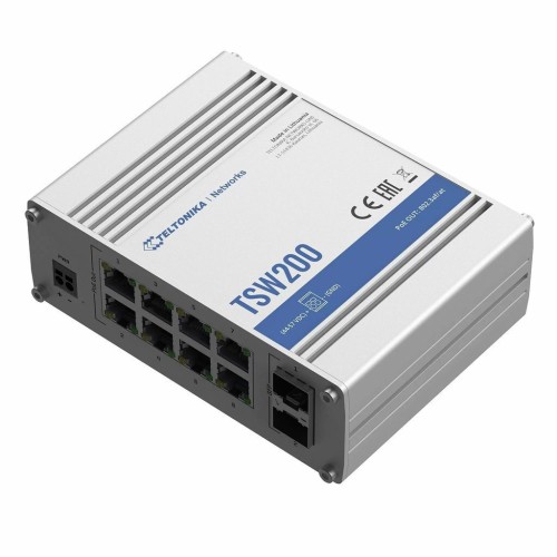 Teltonika TSW200 Unmanaged L2 PoE+ Switch με 10 Θύρες Gigabit (1Gbps) Ethernet και 2 SFP Θύρες