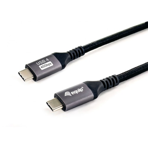 Equip Braided USB 4 Cable USB-C male - USB-C 240W PD Μαύρο 1.2m 128381