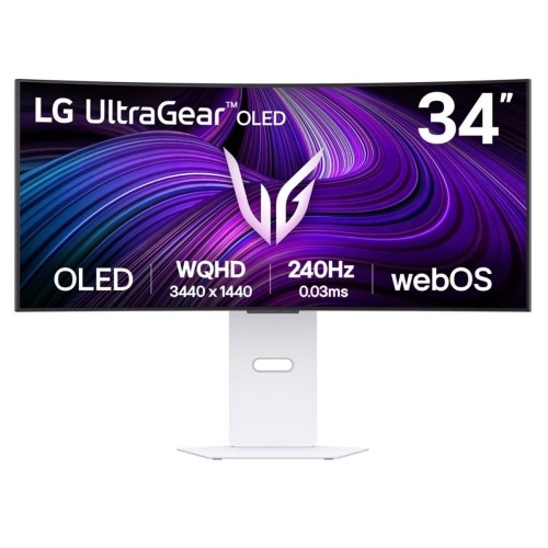 LG 34GX90SA-W Ultrawide OLED HDR Curved Monitor 34" QHD 3440x1440 240Hz με Χρόνο Απόκρισης 0.3ms GTG
