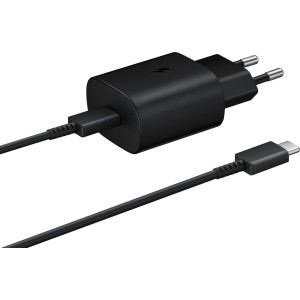 Samsung Φορτιστής με Θύρα USB-C και Καλώδιο USB-C - USB-C 25W Μαύρος (EP-TA800X Bulk)
