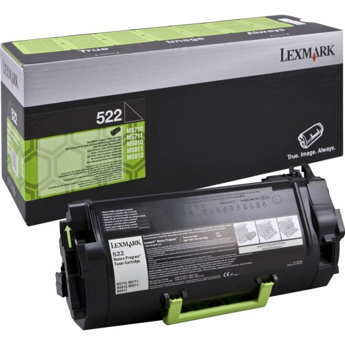Lexmark 522 Γνήσιο Toner Laser Εκτυπωτή Μαύρο Return Program 6000 Σελίδων 52D2000