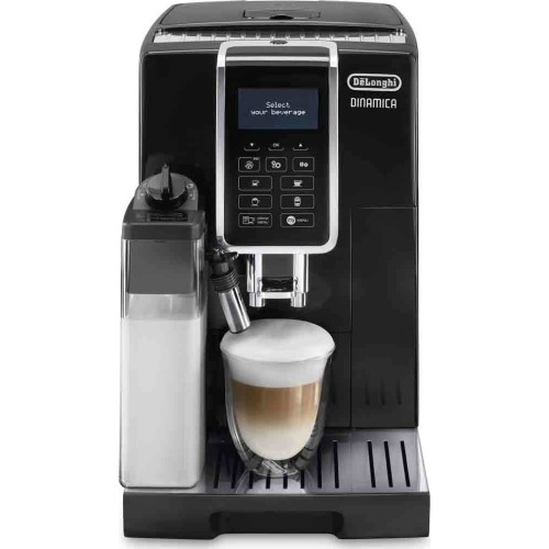 De'Longhi Dinamica Αυτόματη Μηχανή Espresso 1450W Πίεσης 15bar για Cappuccino με Μύλο Άλεσης Μαύρη