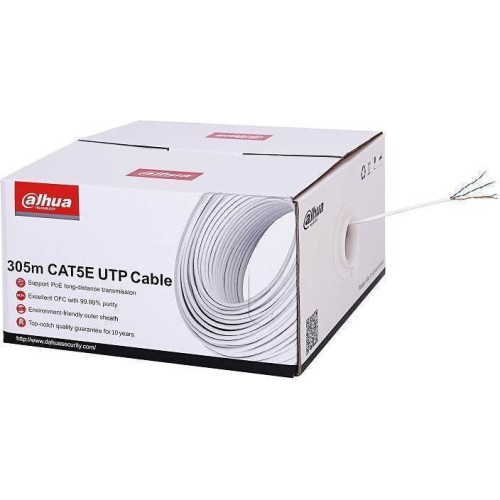 Dahua U/UTP Cat.5e Καλώδιο Δικτύου Ethernet χωρίς ακροδέκτες 305m Λευκό 1τμχ PFM920I-5EUN