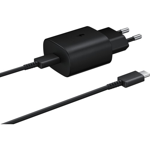 Samsung Φορτιστής με Θύρα USB-C και Καλώδιο USB-C - USB-C 25W Μαύρος (EP-TA800X Bulk)