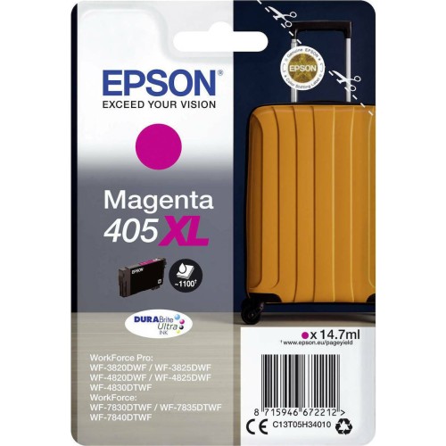 Epson 405XL Γνήσιο Μελάνι Εκτυπωτή InkJet Ματζέντα (C13T05H34010)