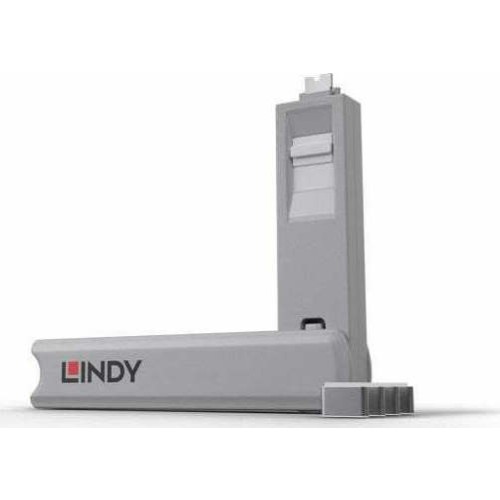 Lindy Port Blocker Usb Type-C (1 Key + 4 X Blocks) White (40427)