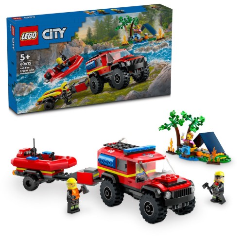 LEGO City 4x4 Fire Truck With Rescue Boat για 5+ Ετών 301τμχ 60412