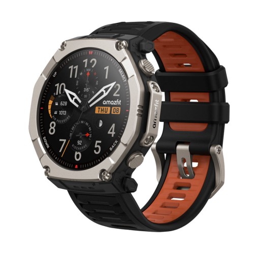 Amazfit T-Rex Ultra 2 Titanium 51mm Αδιάβροχο Smartwatch με Παλμογράφο (Μαύρο)